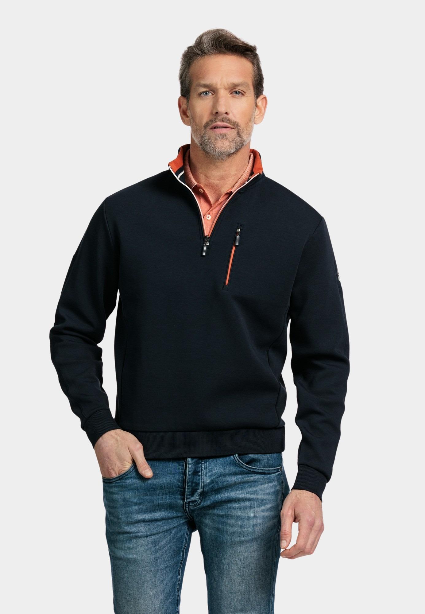 Baileys Half Zip Blauw Sweatshirt 1/2 zip Doubleface 413132/60