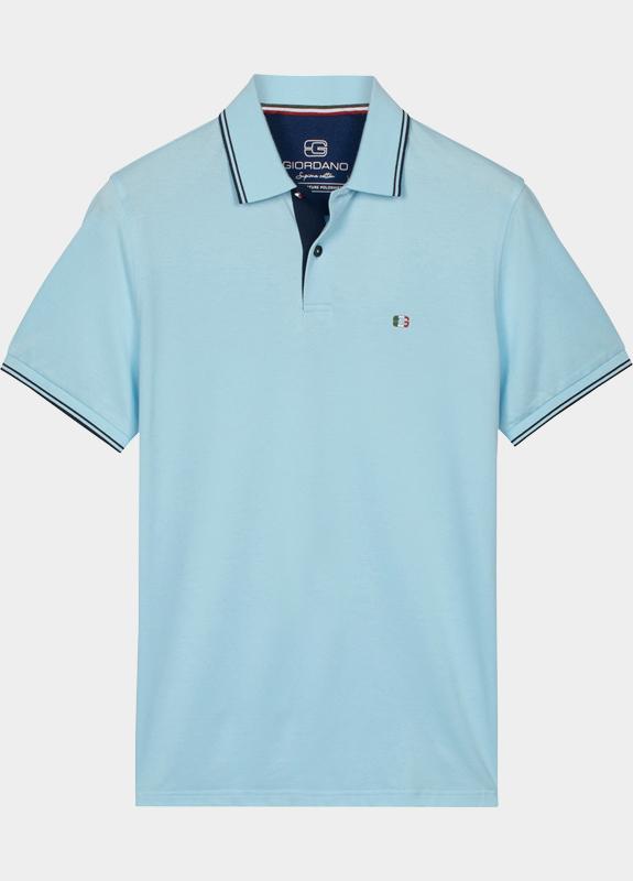 Giordano Polo heren Blauw Nico Signature Polo SS Two-Pl 616587/65
