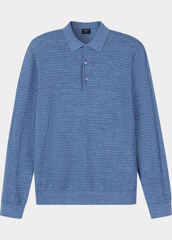 Olymp Polo lange mouwen heren Blauw  532584/13