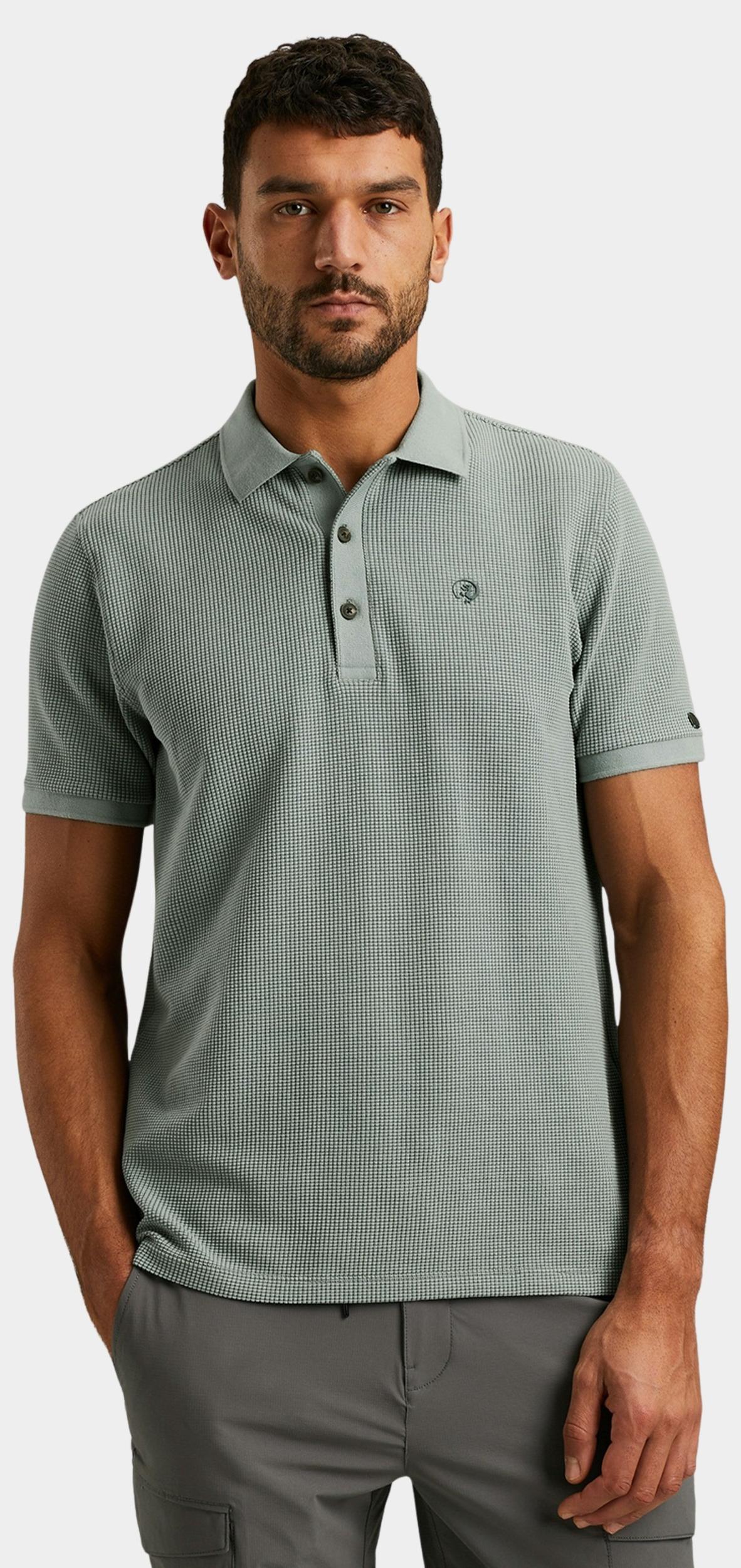 Cast Iron Polo korte mouw Groen Short sleeve r-neck two tone CPSS2504889/5225