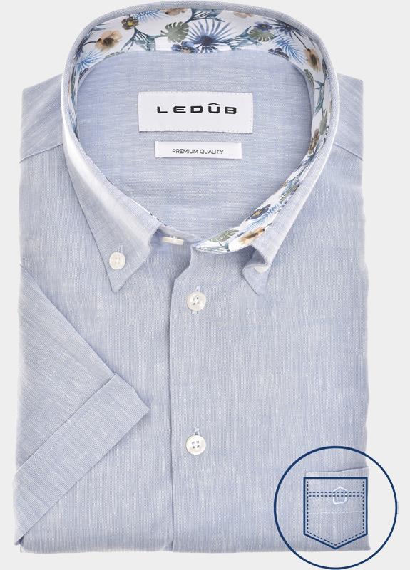 Ledub Business hemd korte mouw Blauw  0702061/130-150-000