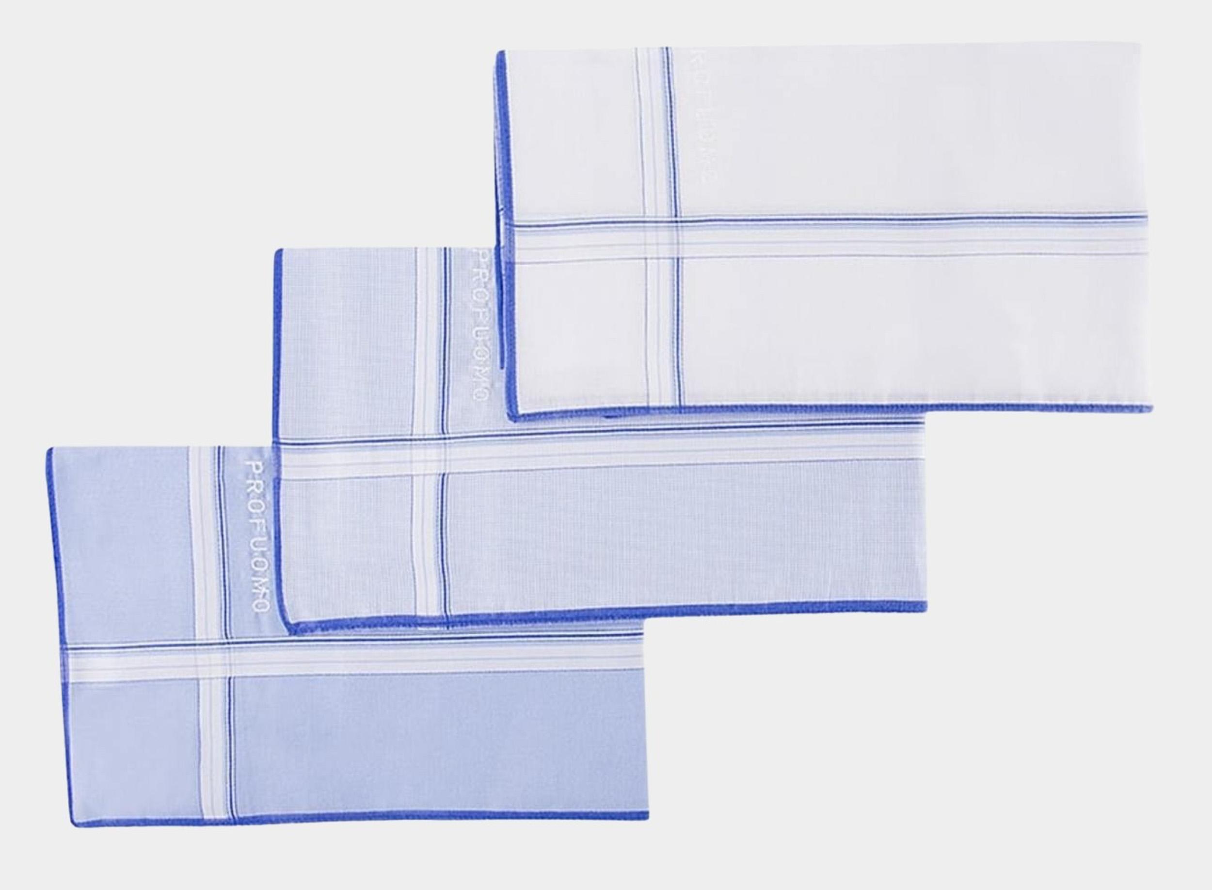 Profuomo Zakdoek Wit HANDKERCHIEF PROFUOMO SET 2 PPUO00002/A