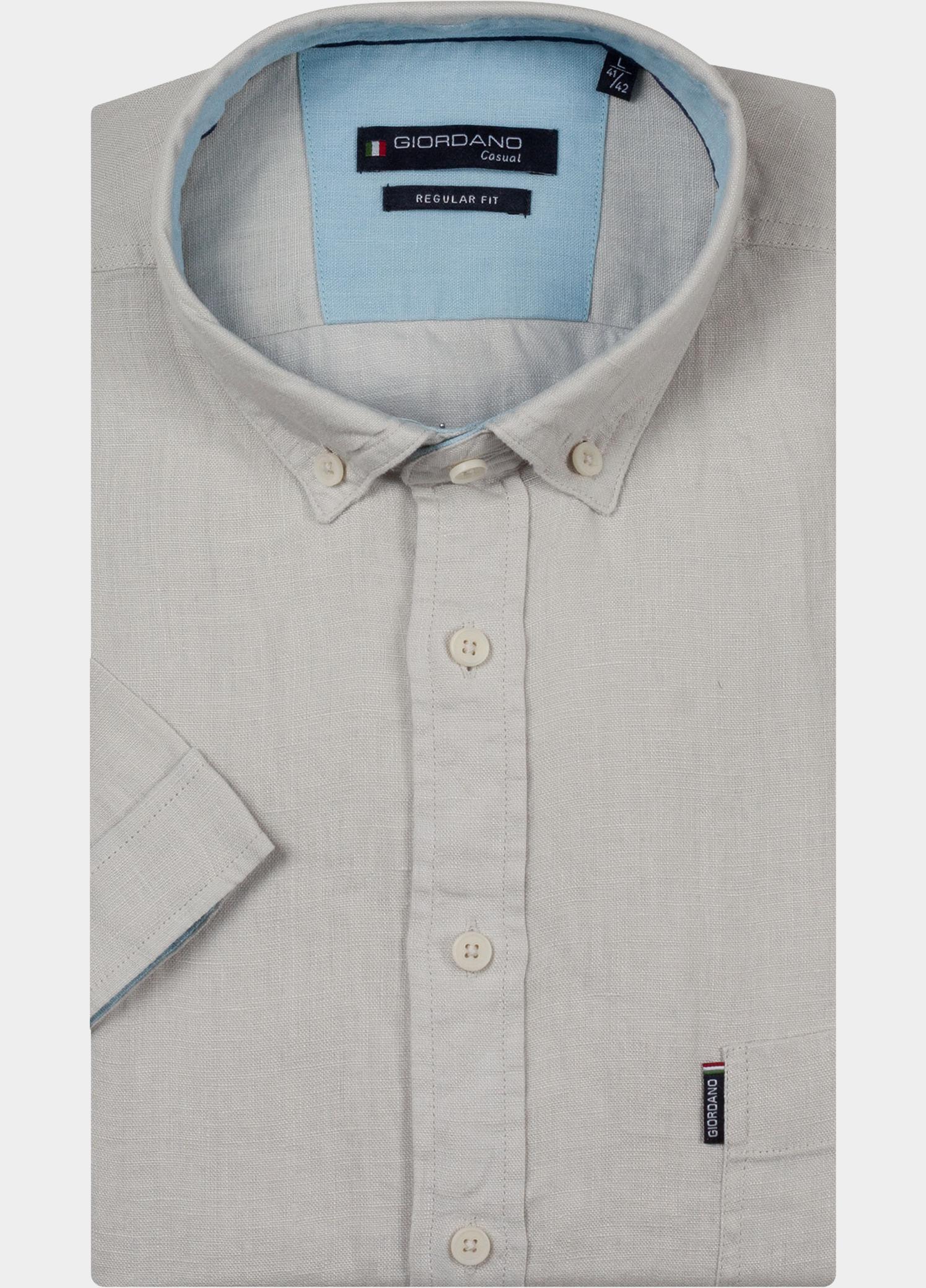Giordano overhemd korte mouw heren Grijs League Short Sleeve Button Do 616009/91