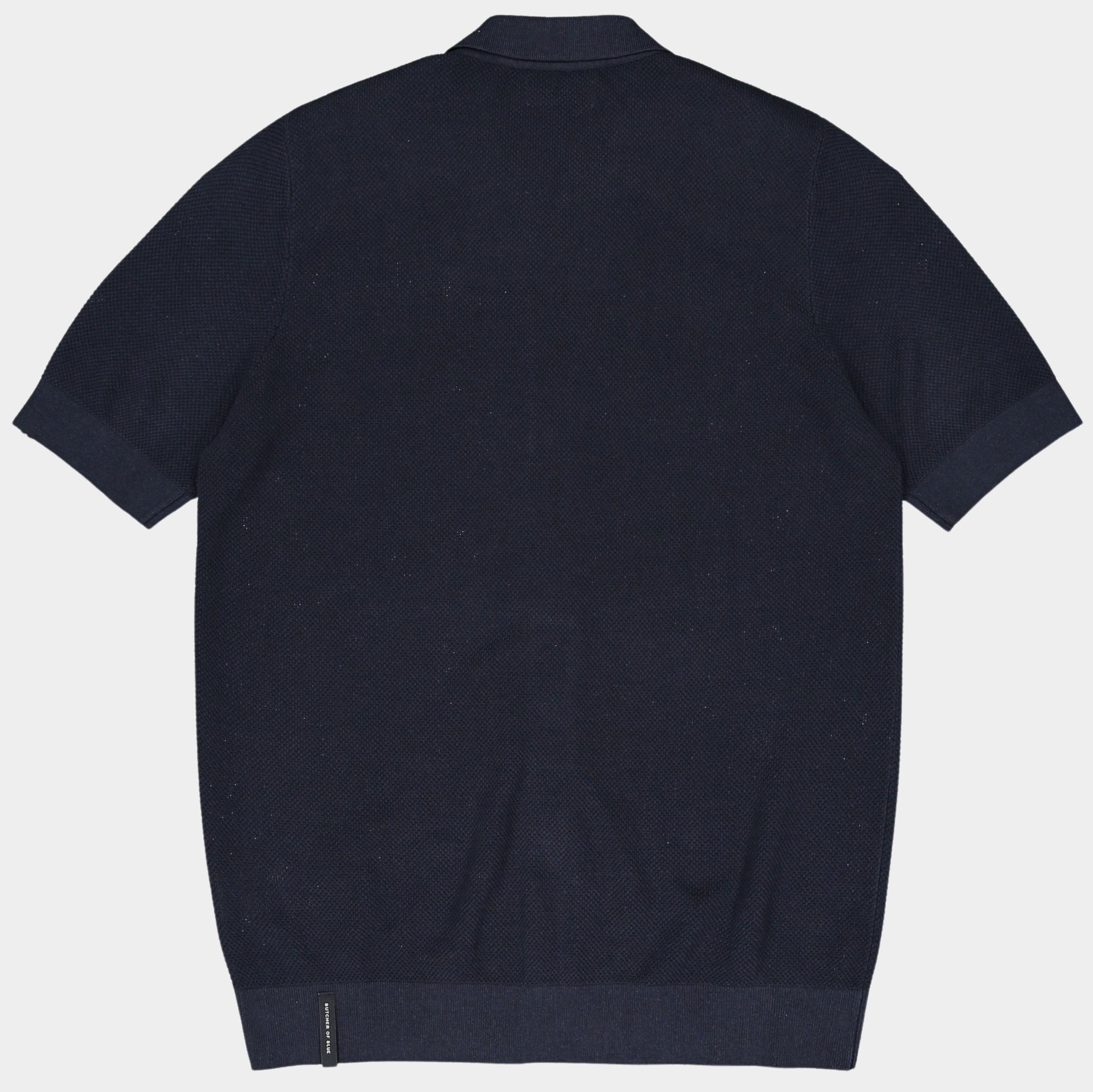 Butcher of Blue Casual hemd korte mouw Blauw Aidan Knit Shirt M2516003/890