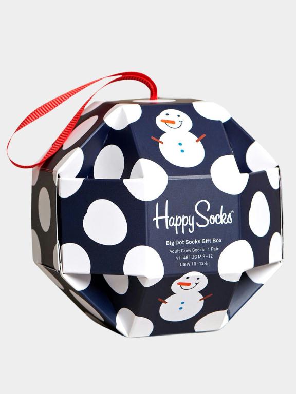 Happy Socks Cadeaubox Sokken Multi 1-pack Big Dot Snowman Gift Bo XBDS01/6500
