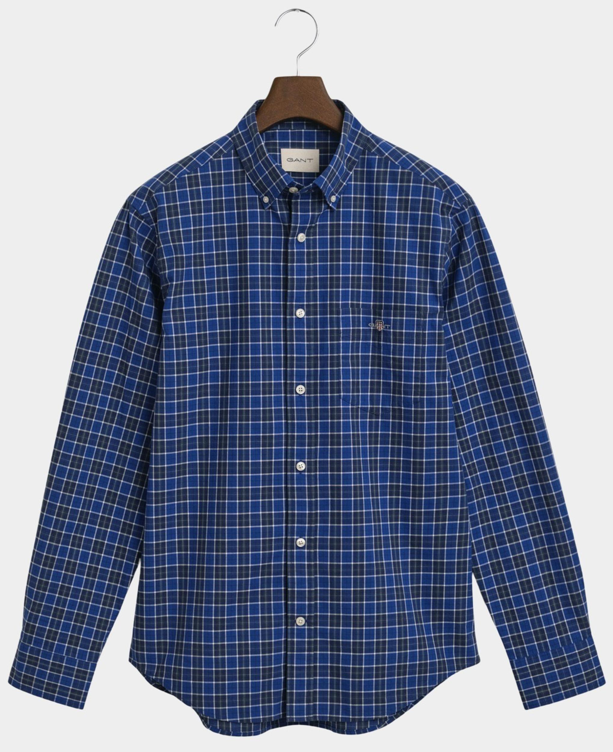 Gant Casual hemd lange mouw Blauw Reg Classic Poplin Check 3250213/436