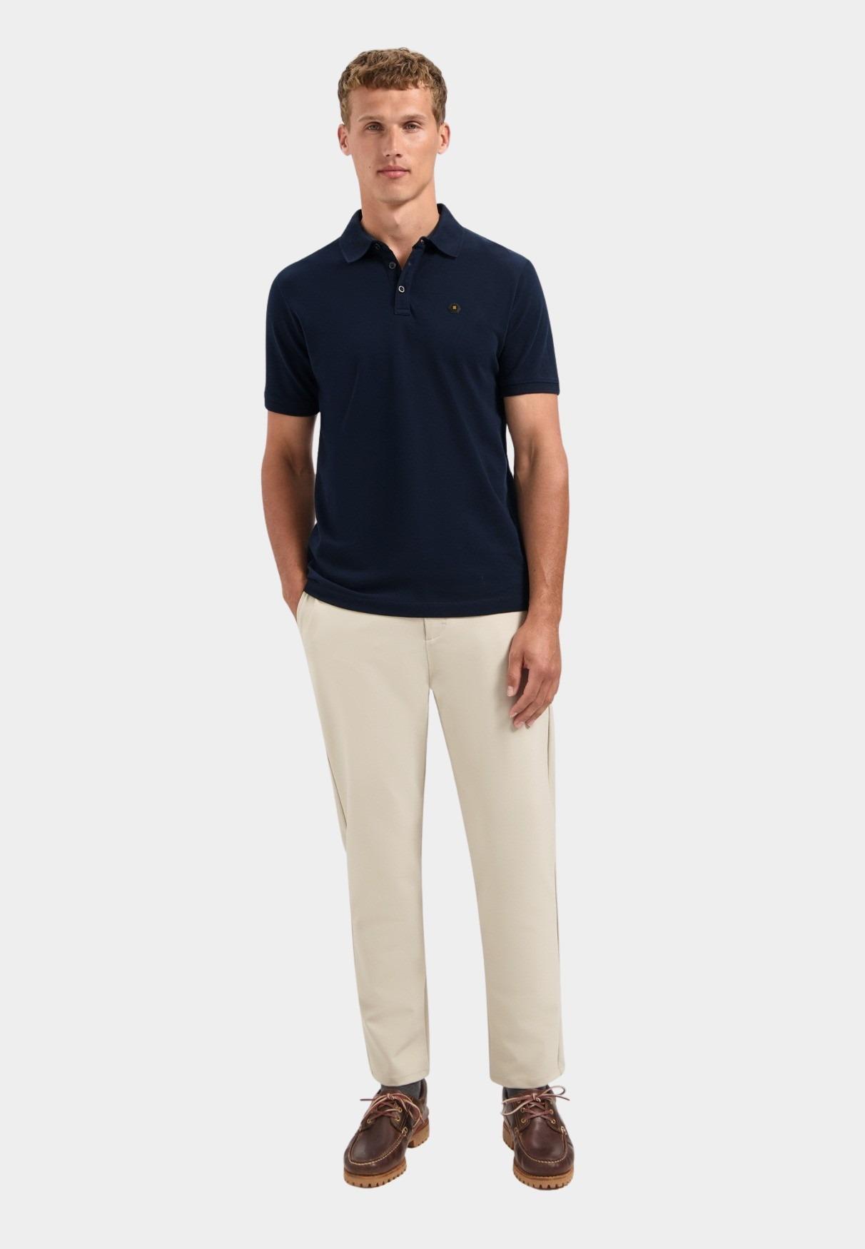 No Excess Polo korte mouw Blauw Polo Pique Garment Dyed N3801/078