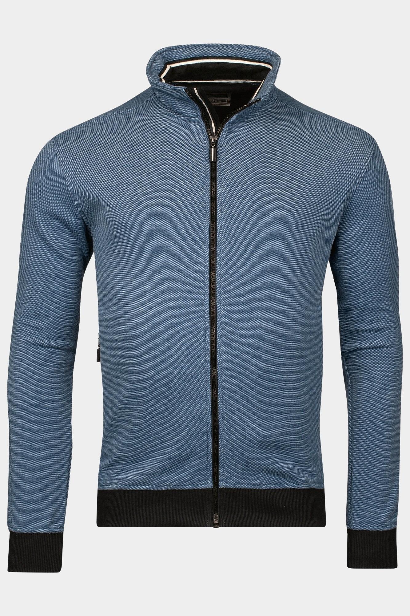 Baileys Vest Blauw Sweat Cardigan Zip  2-tone ox 512258/68