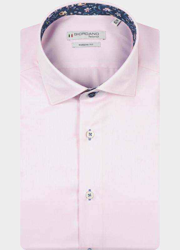 Giordano Overhemd heren Roze Locarno Row Long Sleeve Semi 617817/51