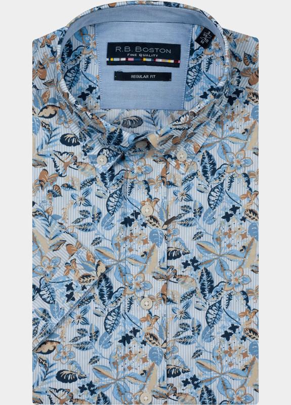 R.B. Boston overhemd korte mouw heren Multi Marshall SS Button Down 616670/629