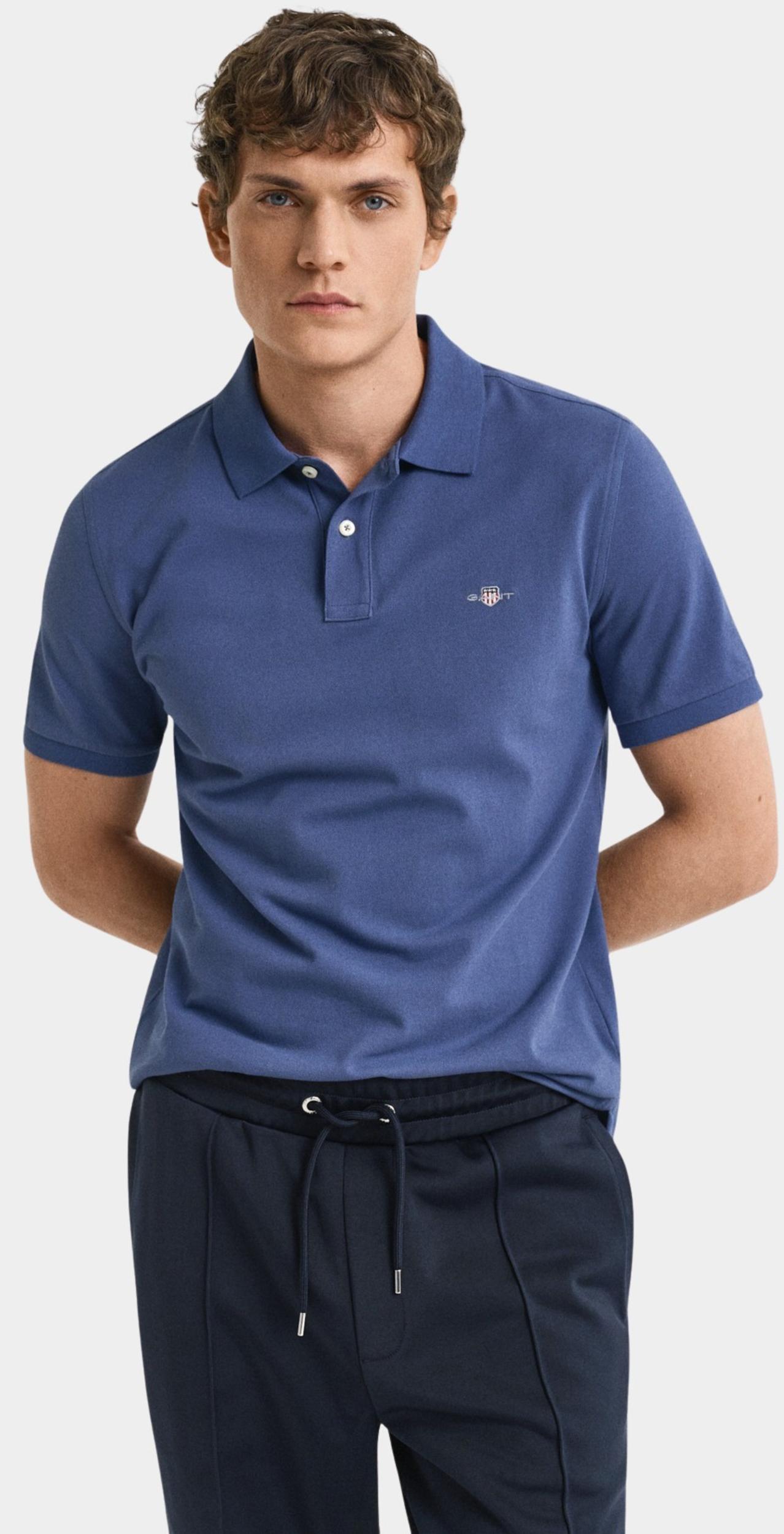 Gant Polo korte mouw Blauw REG SHIELD SS PIQUE POLO 2210/401