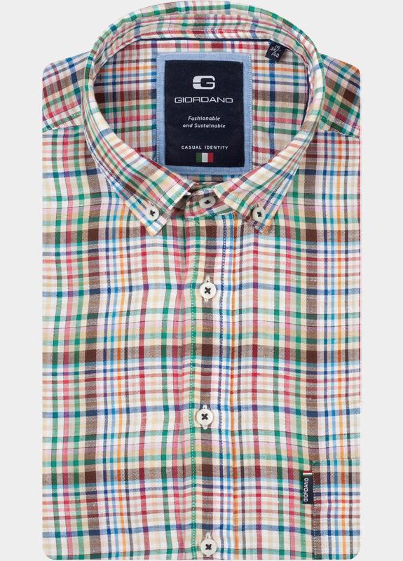 Giordano Overhemd heren Rood Brando Long Sleeve Button Dow 617307/30