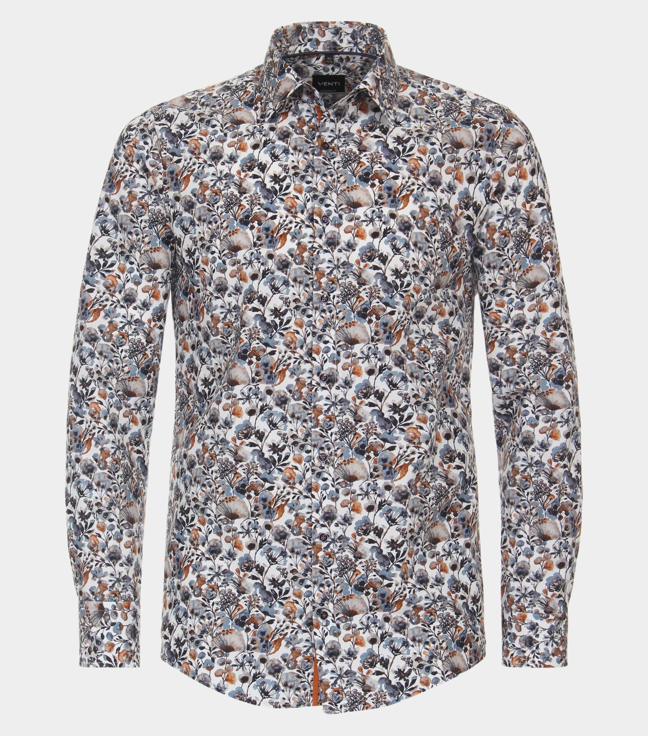 Venti Business hemd lange mouw Oranje Kent Modern Fit 134121600/450