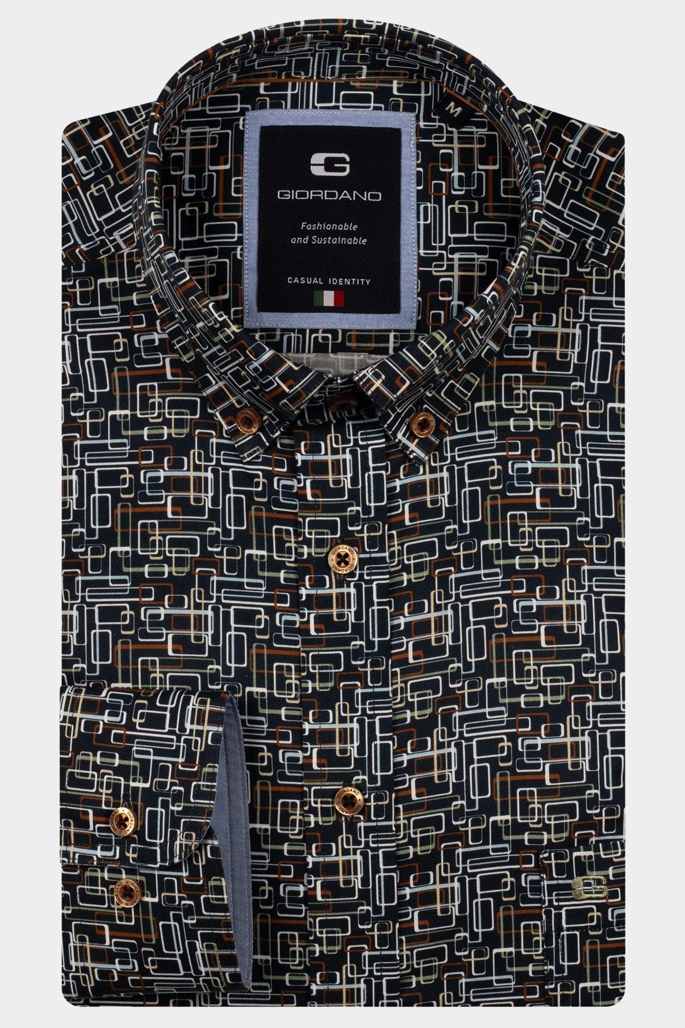 Giordano Casual hemd lange mouw Groen Brando long sleeve button dow 527034/70