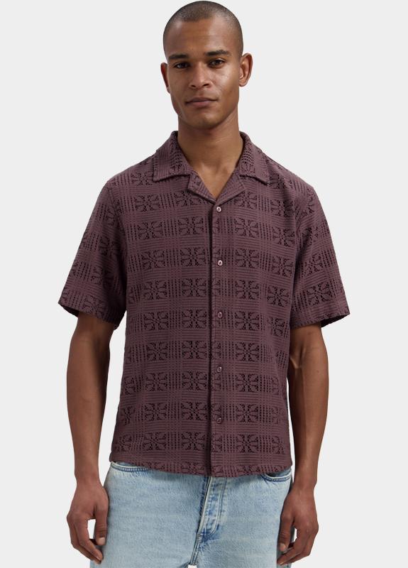 Dstrezzed Casual hemd korte mouw Paars Luca Resort Shirt 311519/463