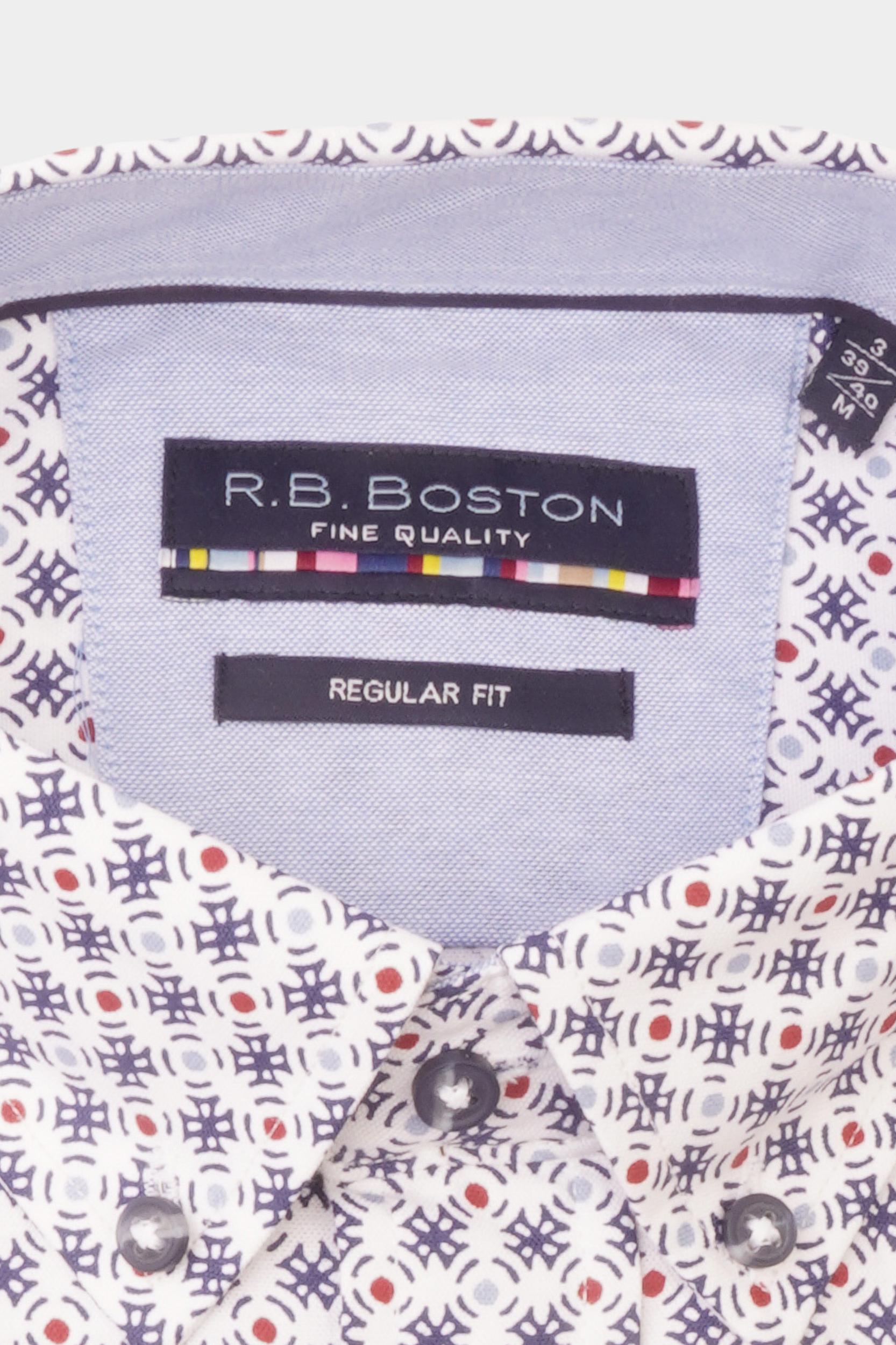 R.B. Boston Casual hemd lange mouw Blauw  327670/327