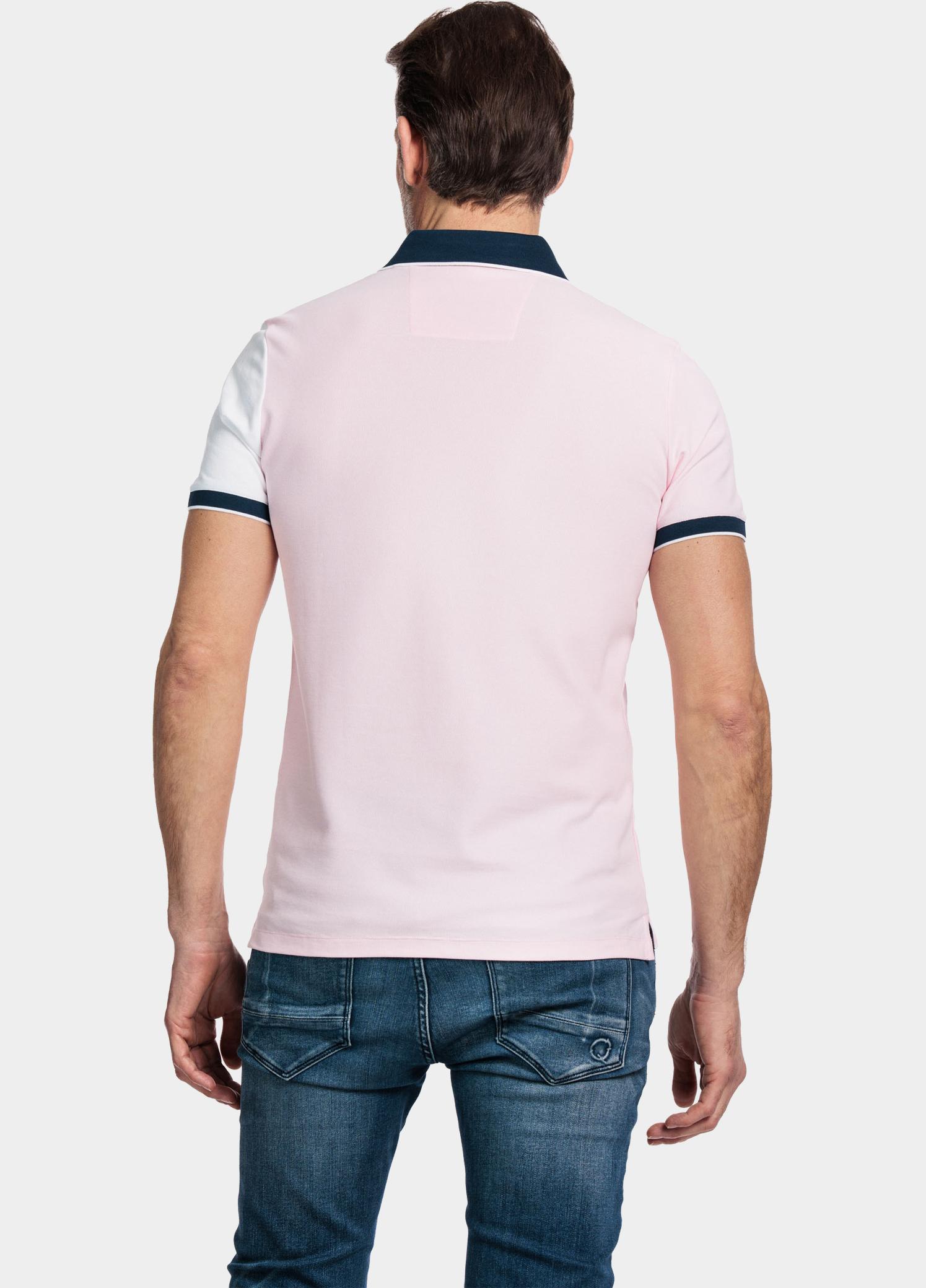 Giordano Polo heren Roze Colourblock Polo SS Pique Sol 416590/50