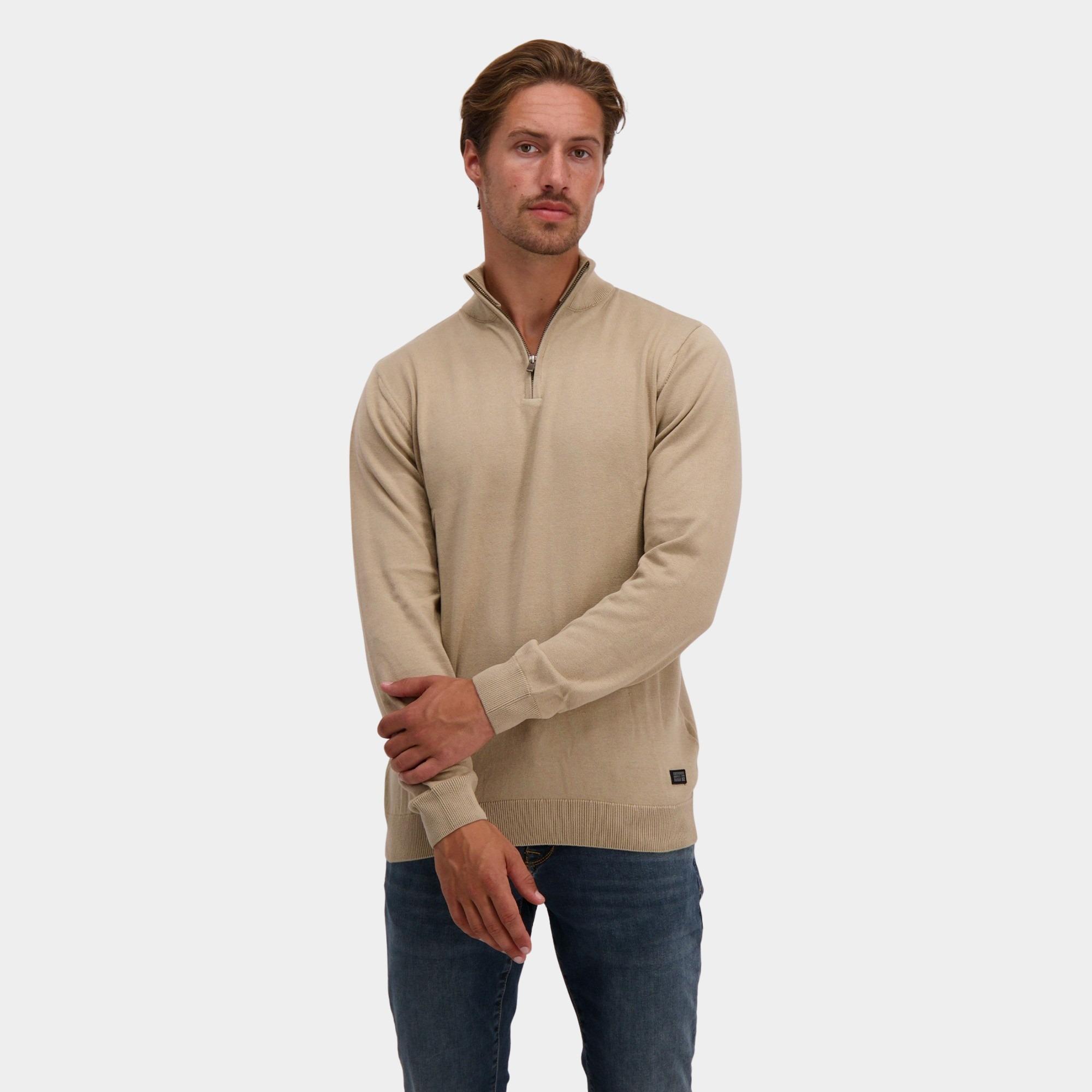 Cars Jeans Half Zip Beige FYNO 69546/83