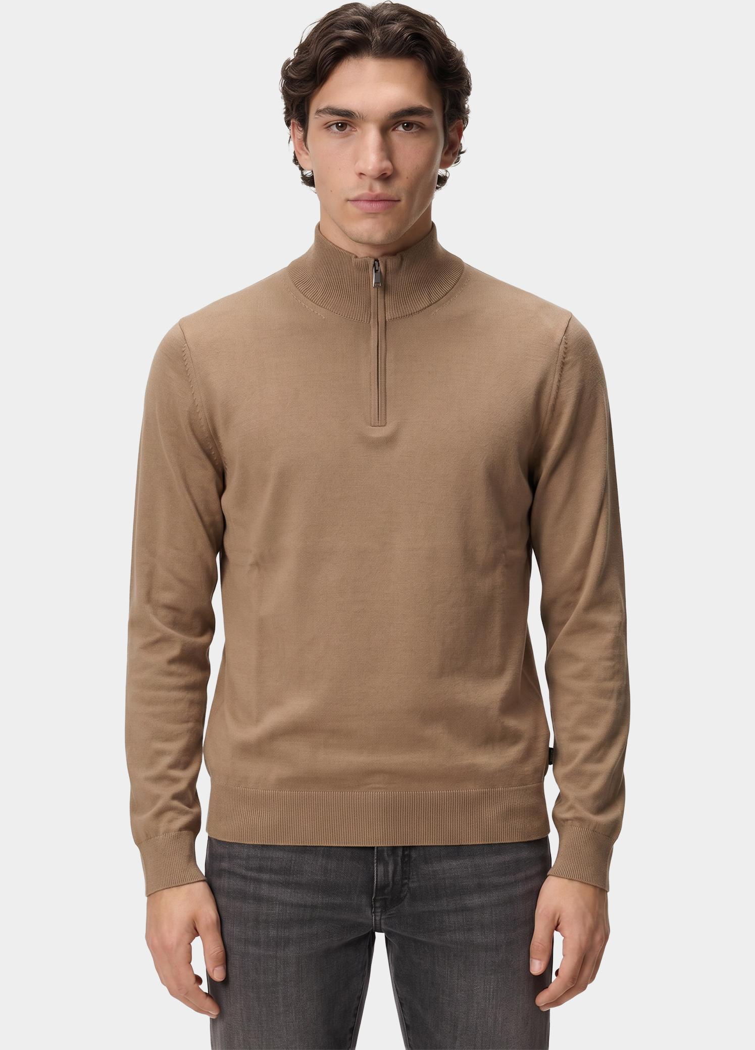 BOSS Black Polo lange mouw Beige H-Ebenji 10280687 01 50565499/260
