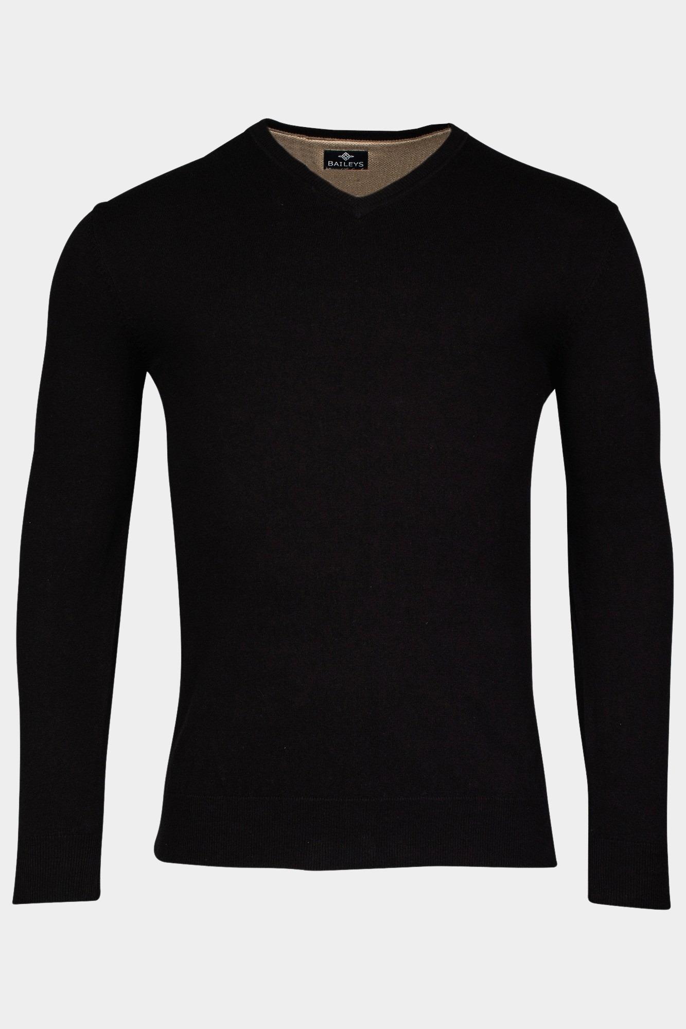 Baileys Pullover Zwart V-Hals Pullover  12gg single 328100/90