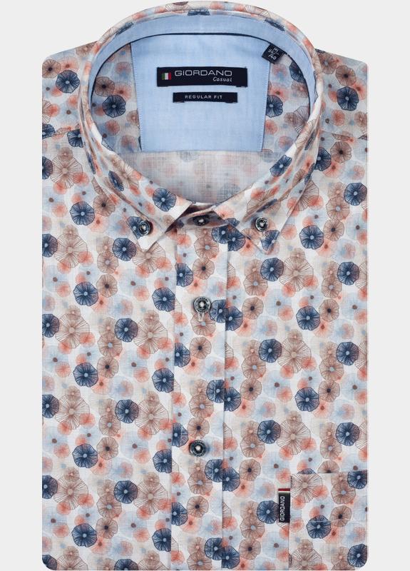 Giordano overhemd korte mouw heren Rood League short sleeve button do 616018/30