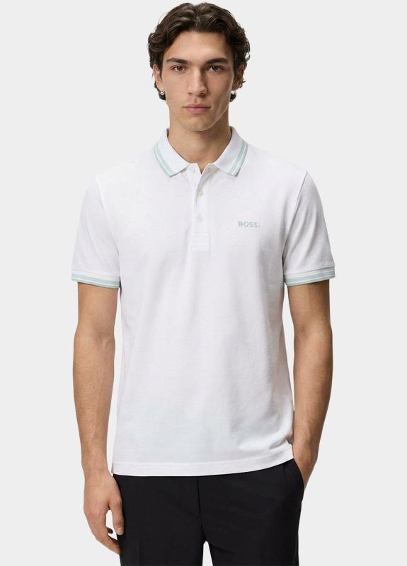 BOSS Green Polo heren Wit Paddy 10241663 01 50469055/114