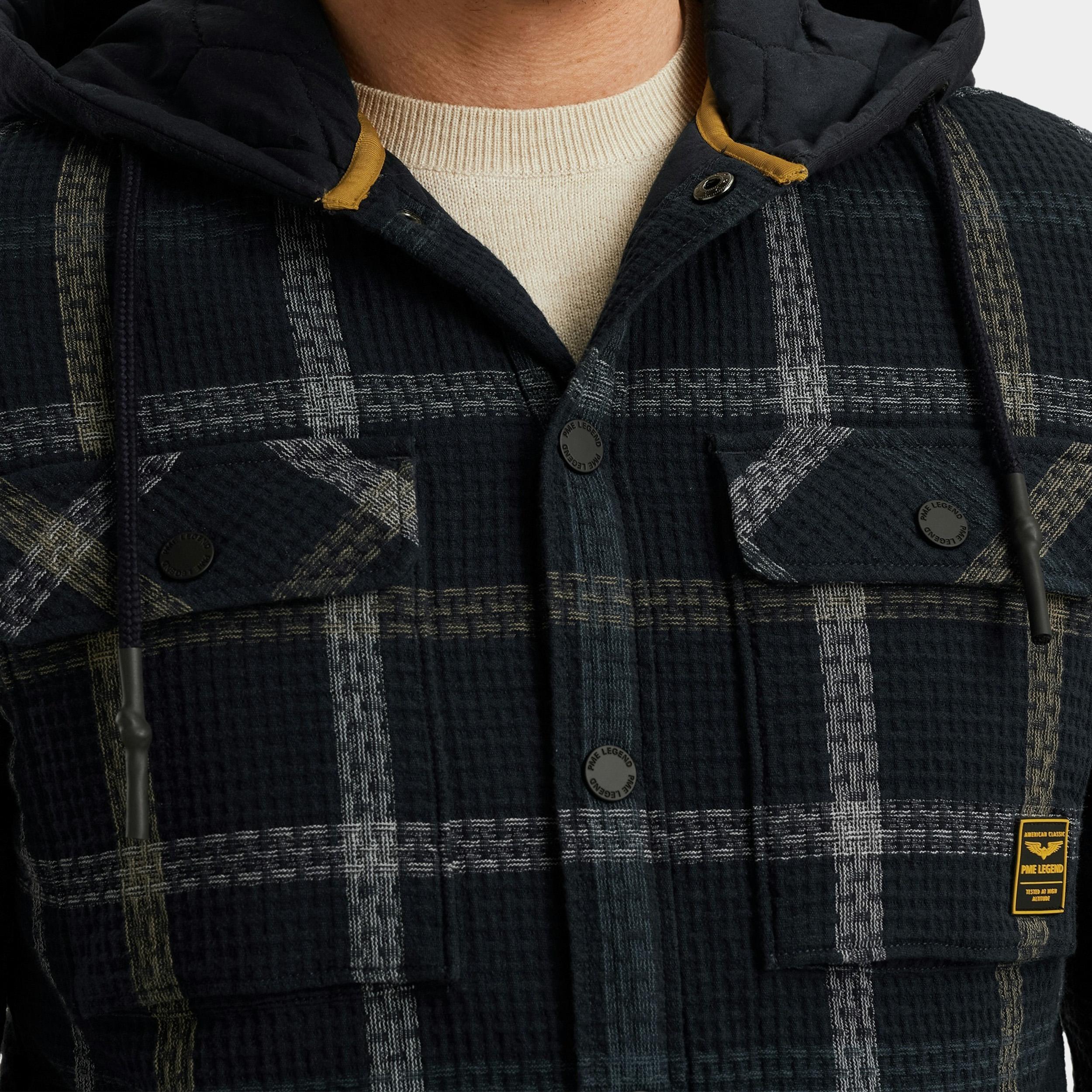 PME Legend overshirt Blauw LONG SLEEVE SHIRT Window Chec PSI2508225/5281