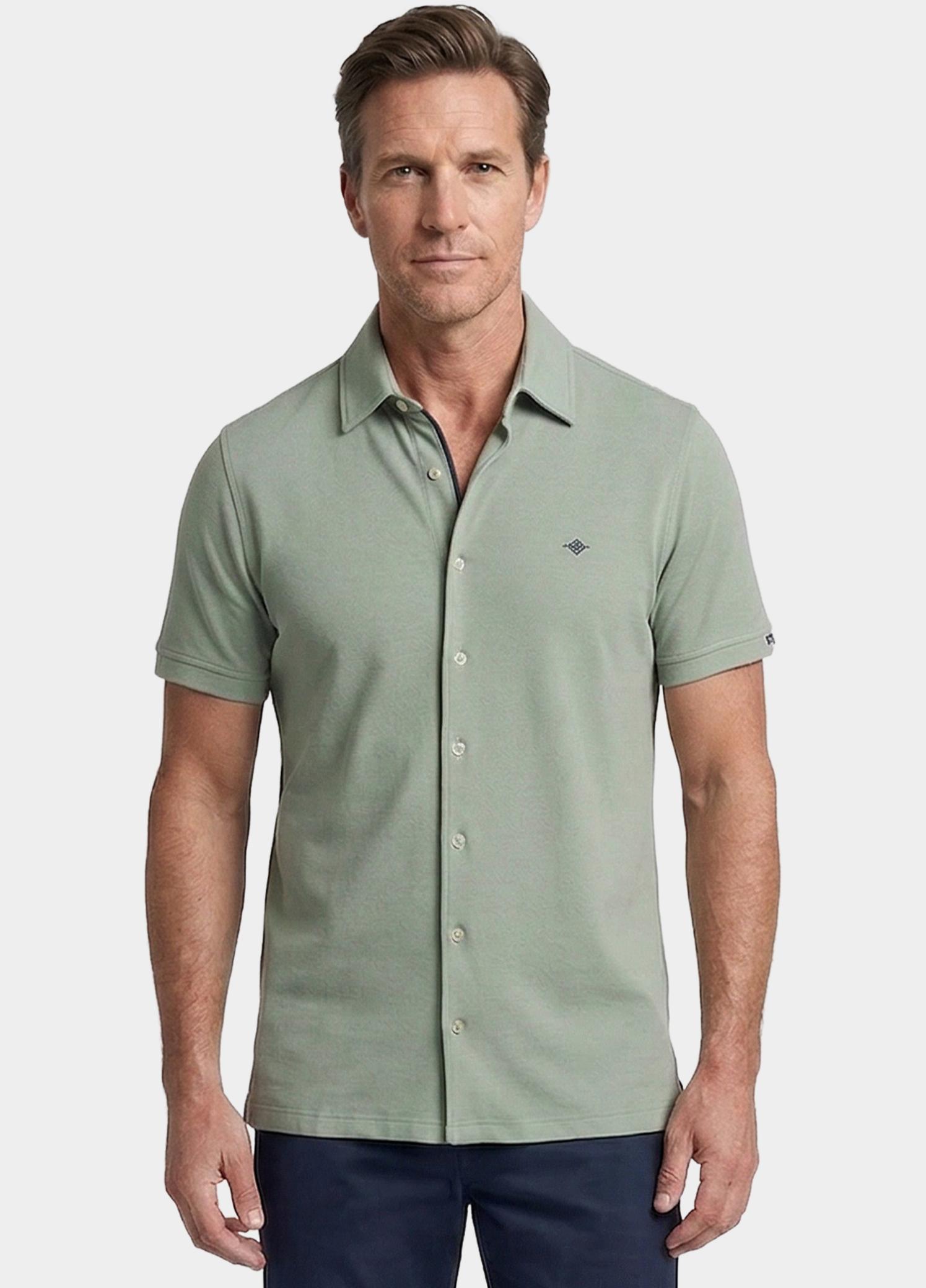 Baileys overhemd korte mouw heren Groen Poloshirt -overall buttons  2 615274/72