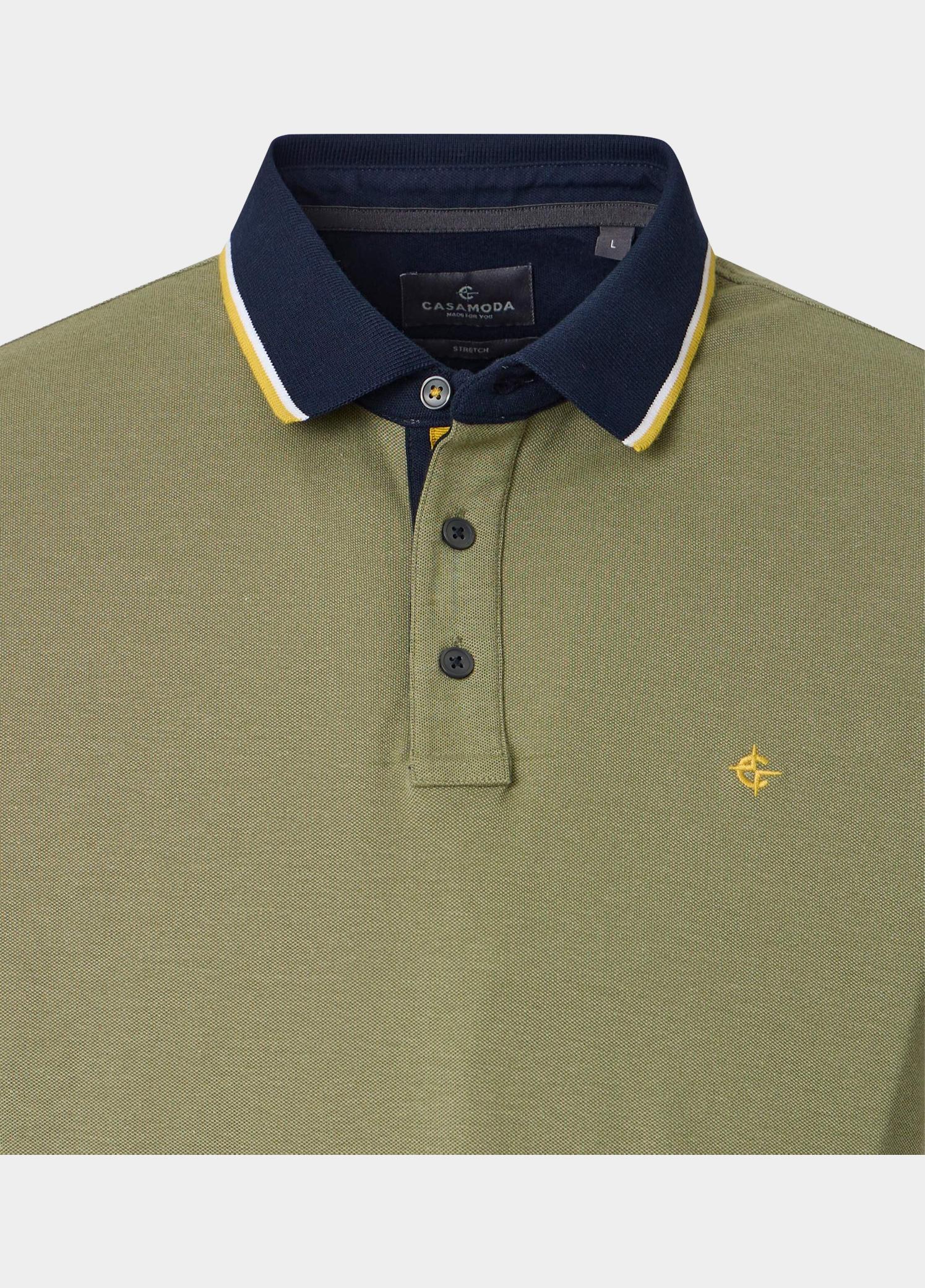 Casamoda Polo korte mouw Groen Polo 2-tone PQ 126320101/303
