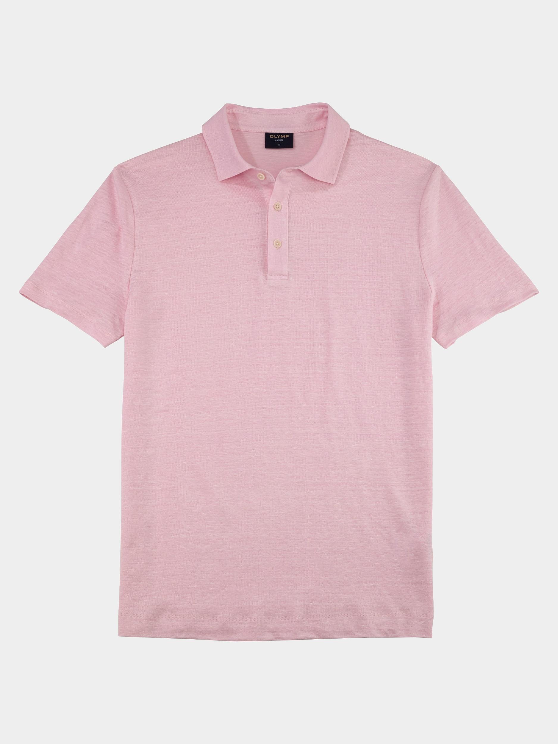 Olymp Polo korte mouw Roze Linen Polo 542952/31