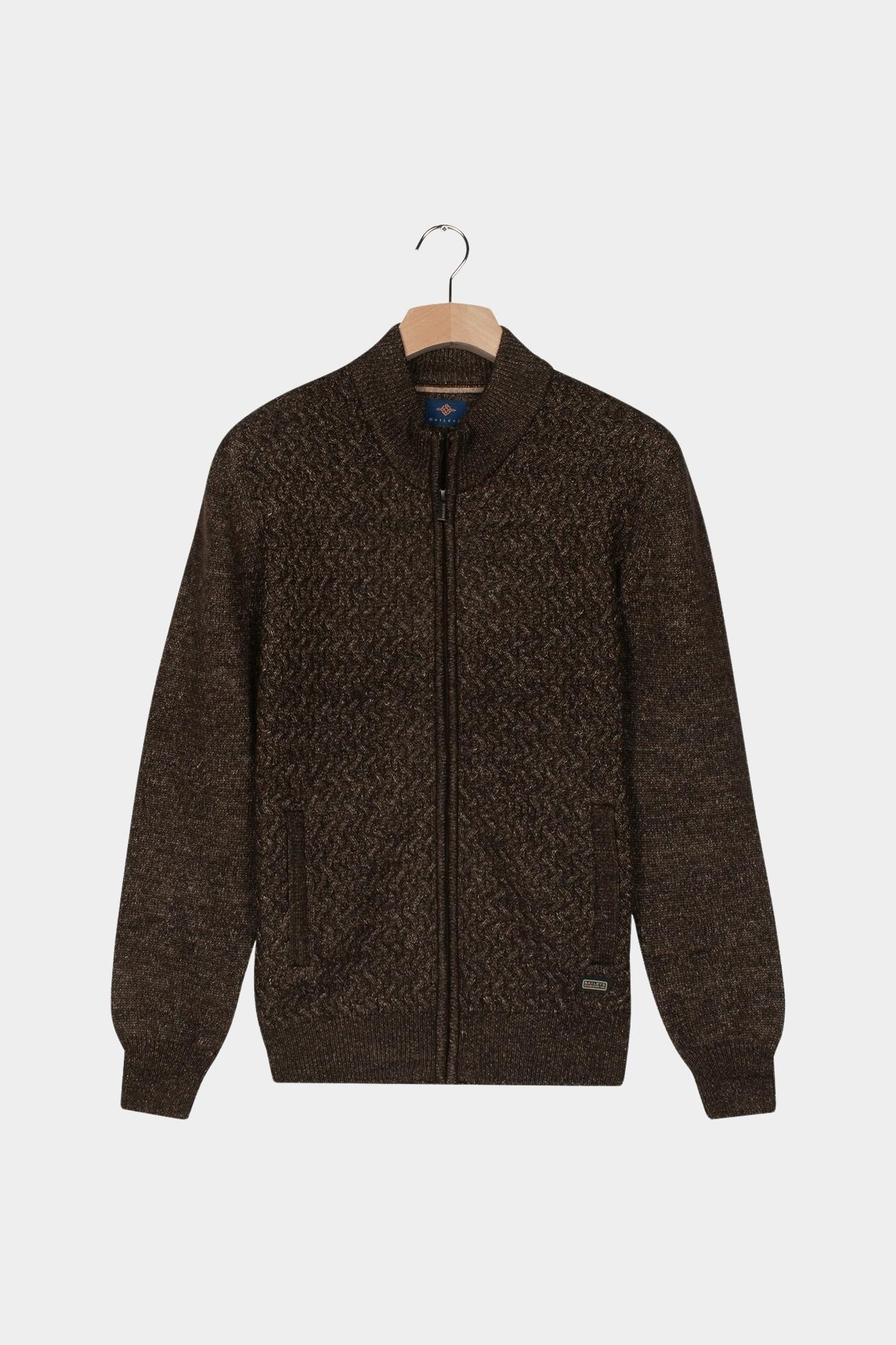 Baileys Vest Bruin Cardigan Zip  5gg Single stit 522072/802