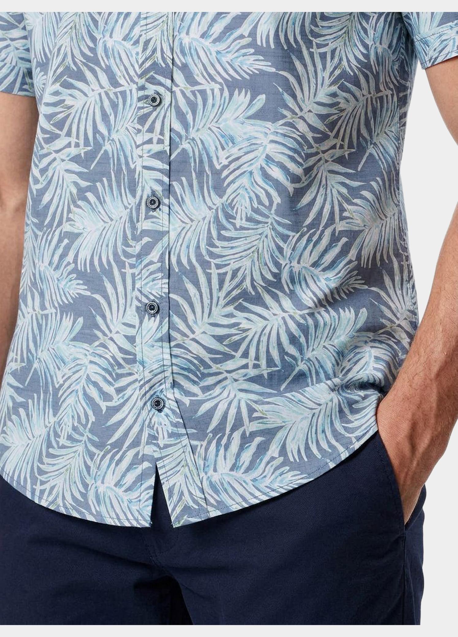 Casamoda overhemd korte mouw heren Blauw Kent Casual Fit 1/2 Arm 954456700/150