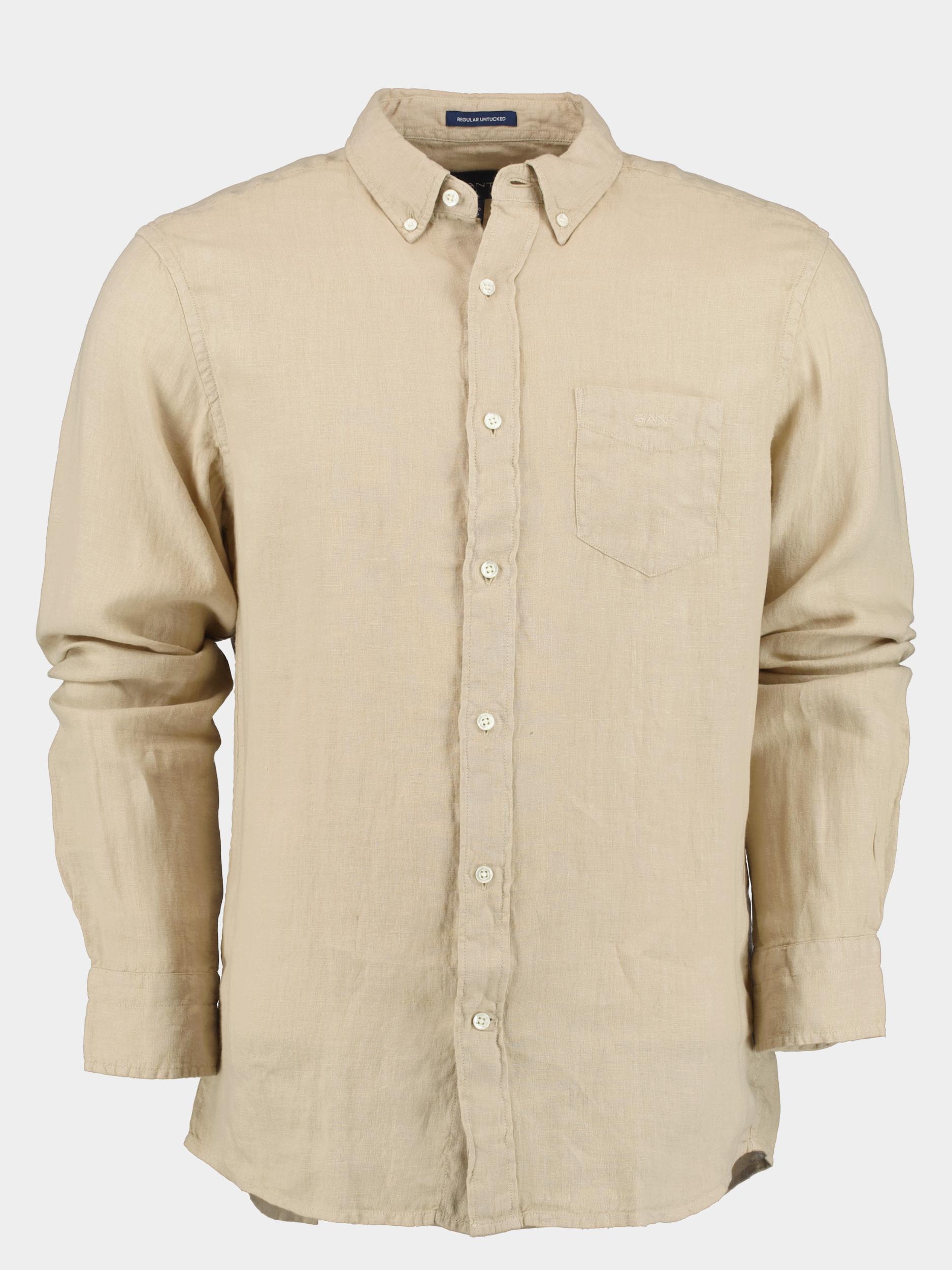 Gant Casual hemd lange mouw Beige Reg UT GMNT Dyed Linen Shirt 3230102/270