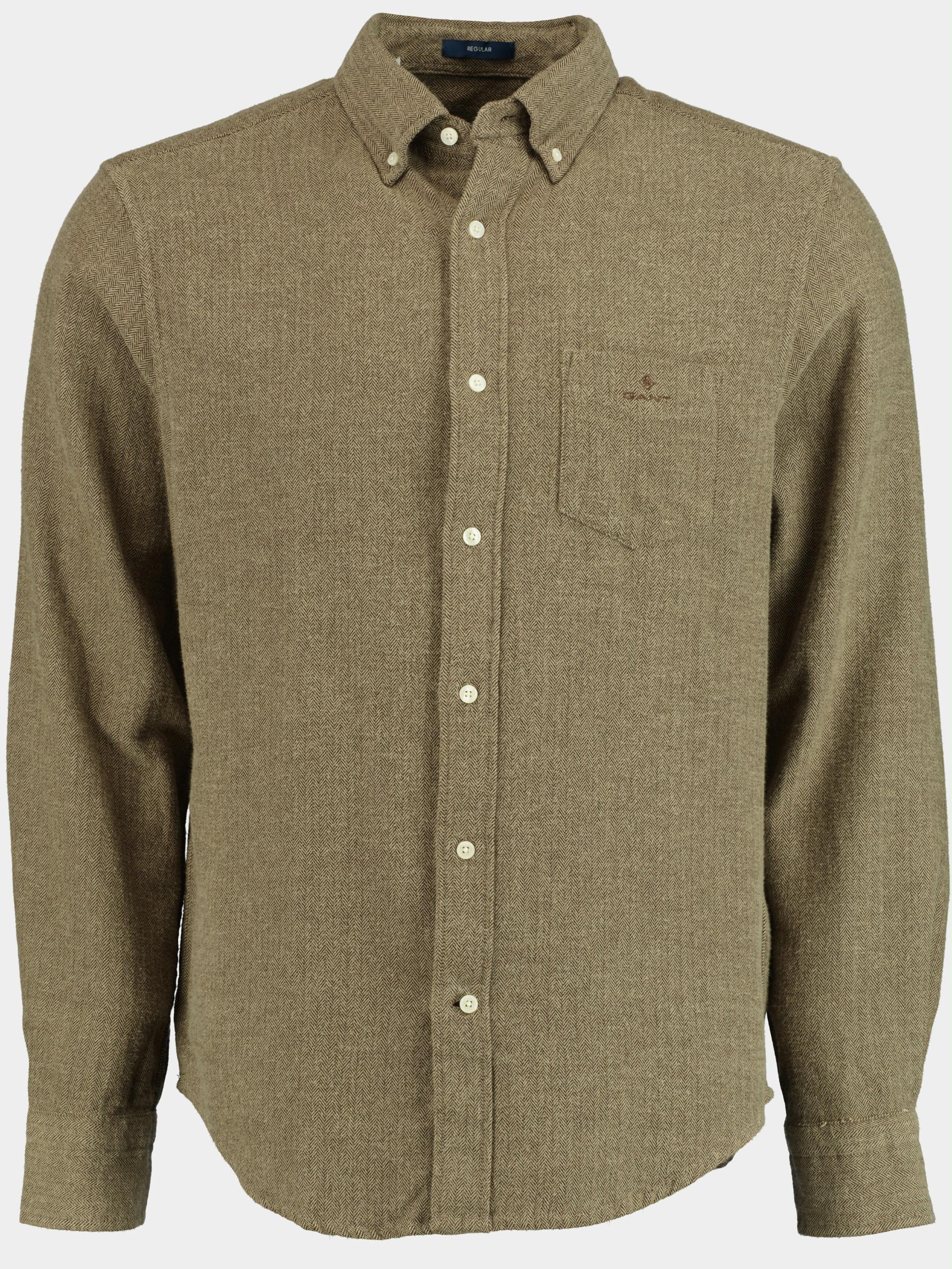 Gant Casual hemd lange mouw Bruin D1. Reg UT Herringbone Shirt 3220061/274