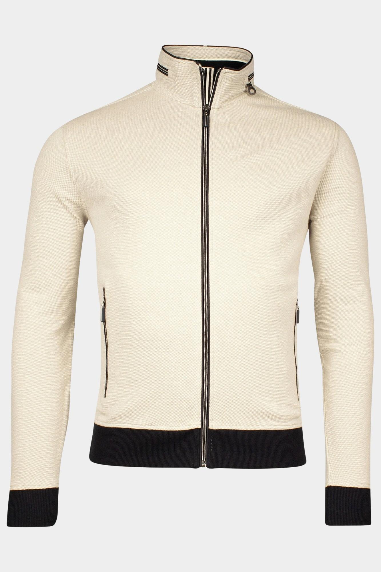 Baileys Vest Beige Sweat Cardigan Zip  2-tone ox 512299/82