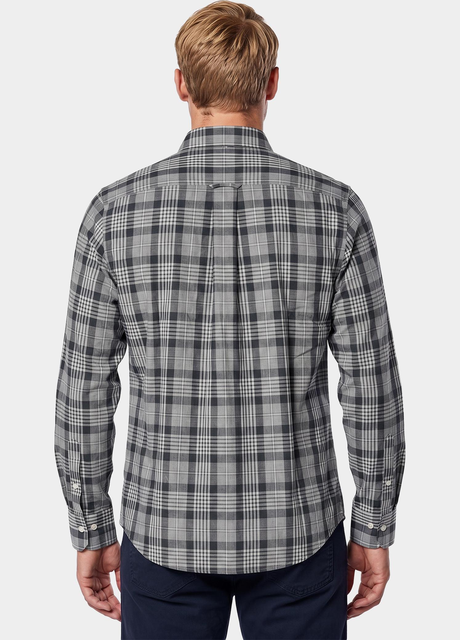 Gant Overhemd heren Grijs Checked Melange Poplin Shirt 3262006/093