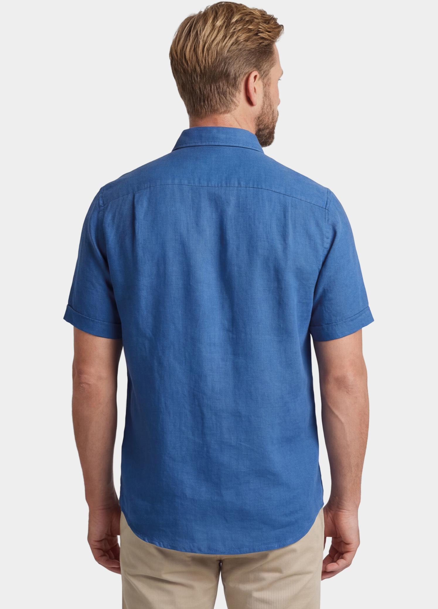 Giordano overhemd korte mouw heren Blauw League Short Sleeve Button Do 616009/63