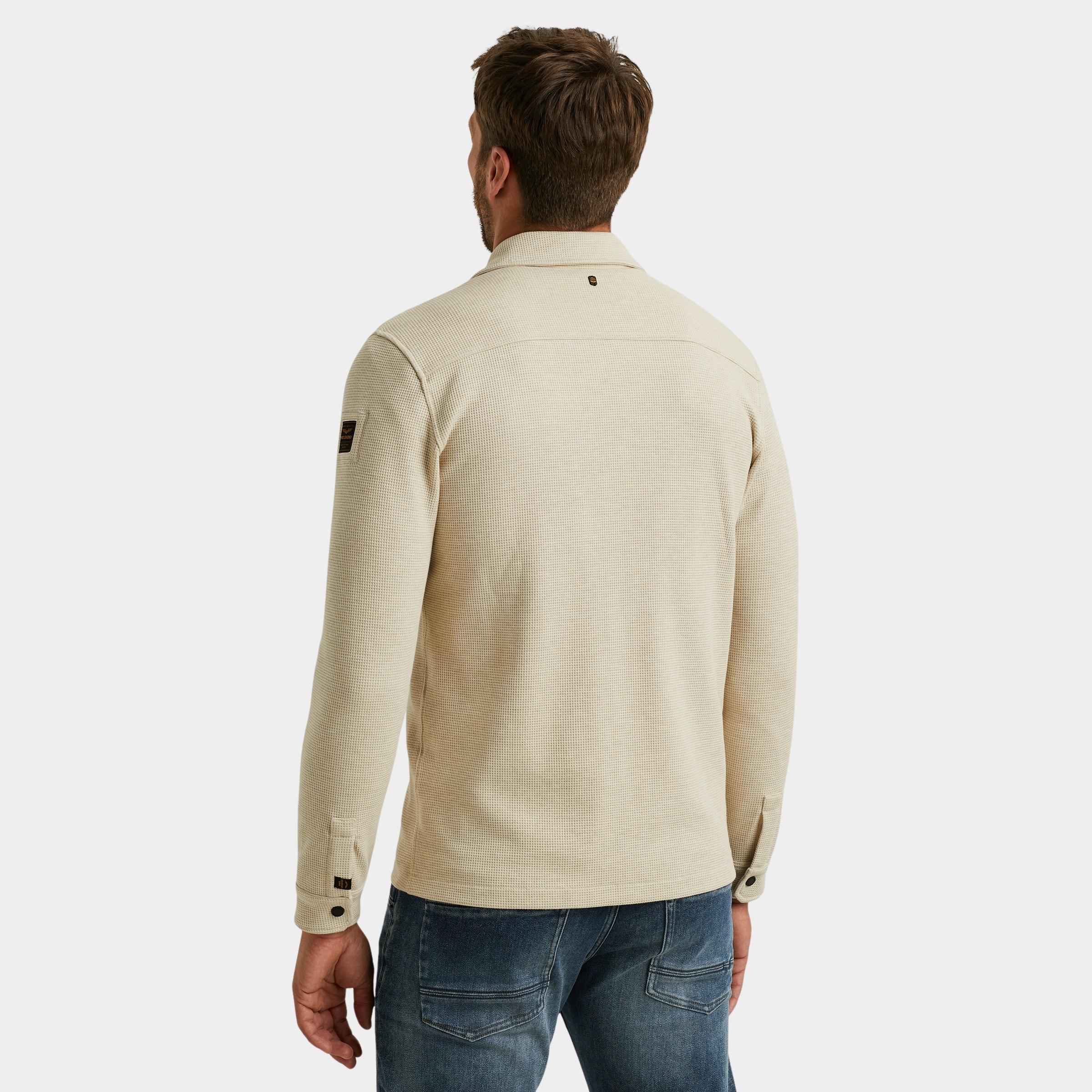 PME Legend Casual hemd lange mouw Beige LONG SLEEVE SHIRT Waffle Jers PSI2511246/7013