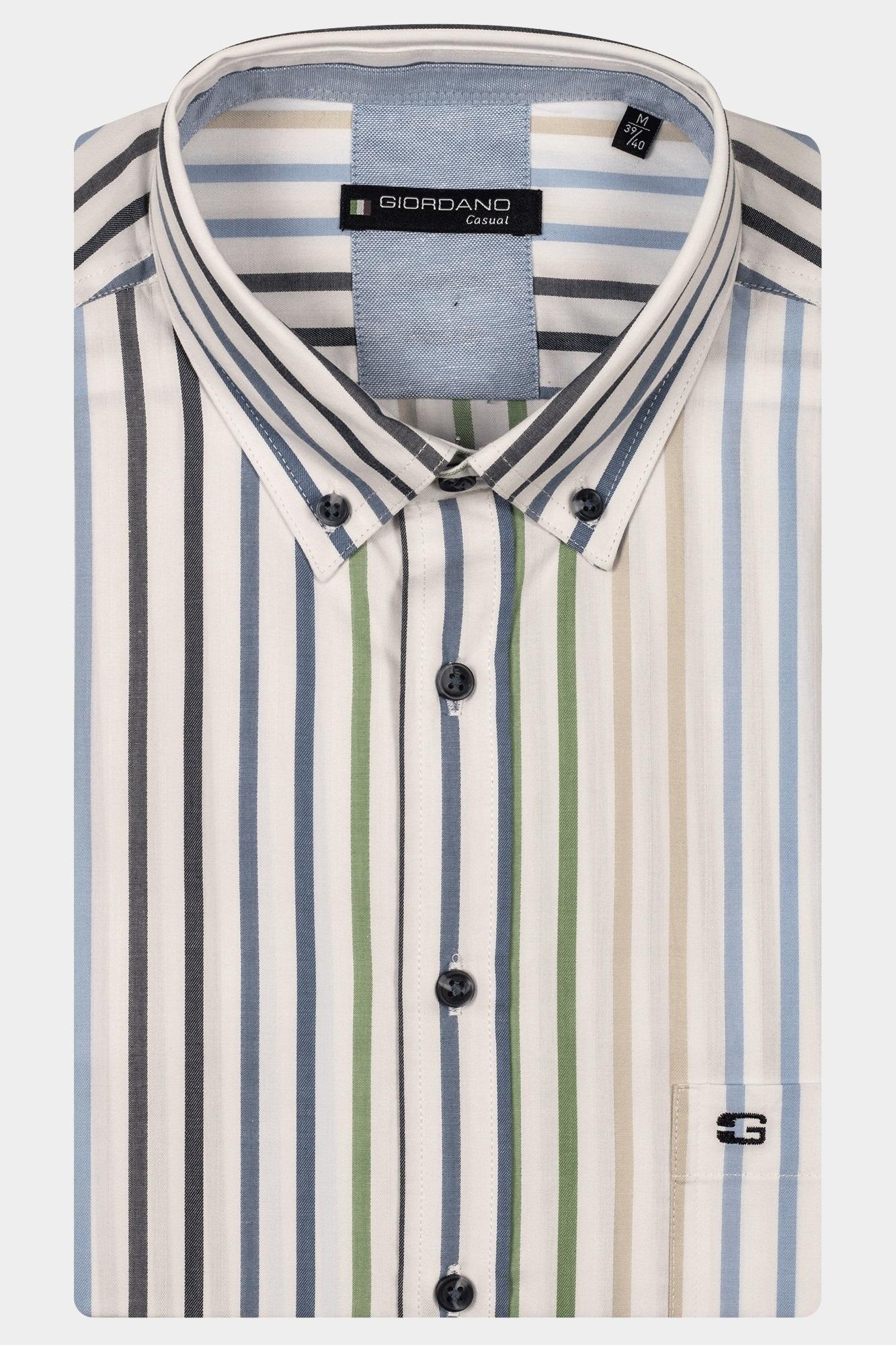 Giordano Casual hemd korte mouw Groen League short sleeve button do 516111/70