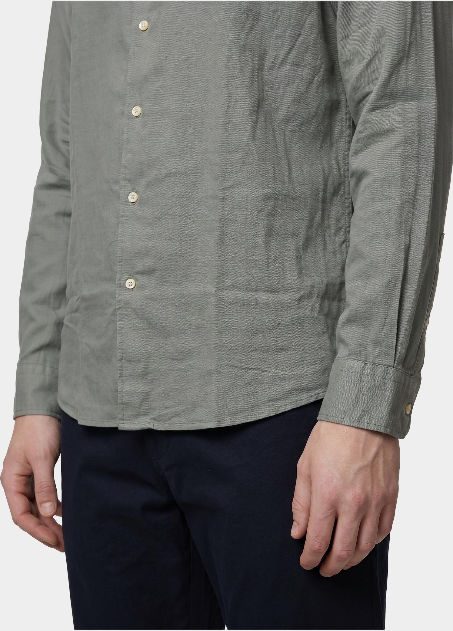 Bos Casual hemd lange mouw Groen Linnen Shirt 5405.426/356