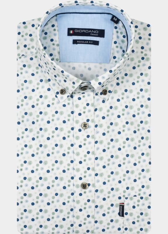 Giordano overhemd korte mouw heren Groen League Short Sleeve Button Do 616025/70