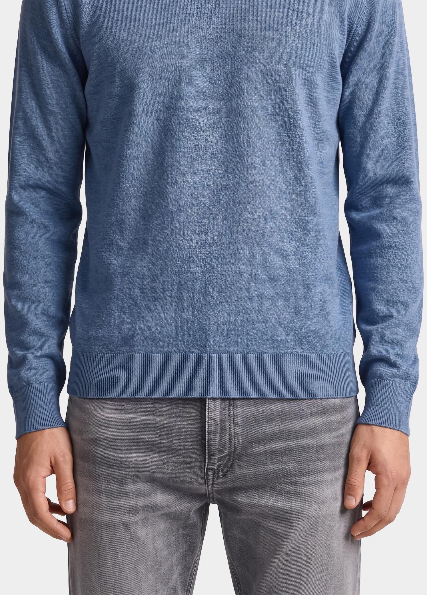 Bos Pullover heren Blauw O-hals 262/8153 - Steel Blue