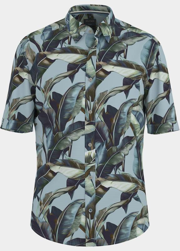 Olymp overhemd korte mouw heren Blauw Casual 402412/11