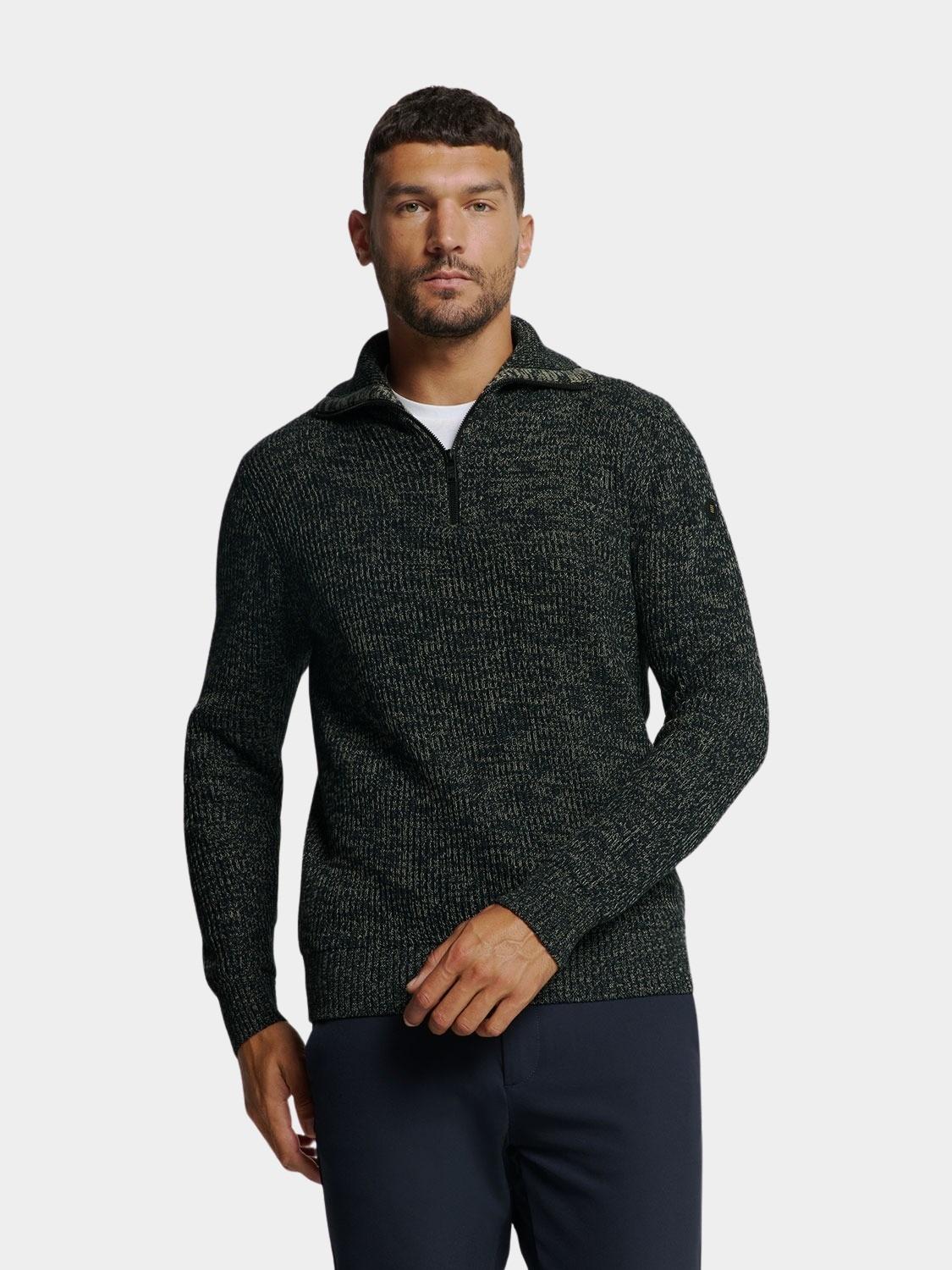 No Excess Pullover Blauw Pullover Half Zipper High Nec 25230926/078