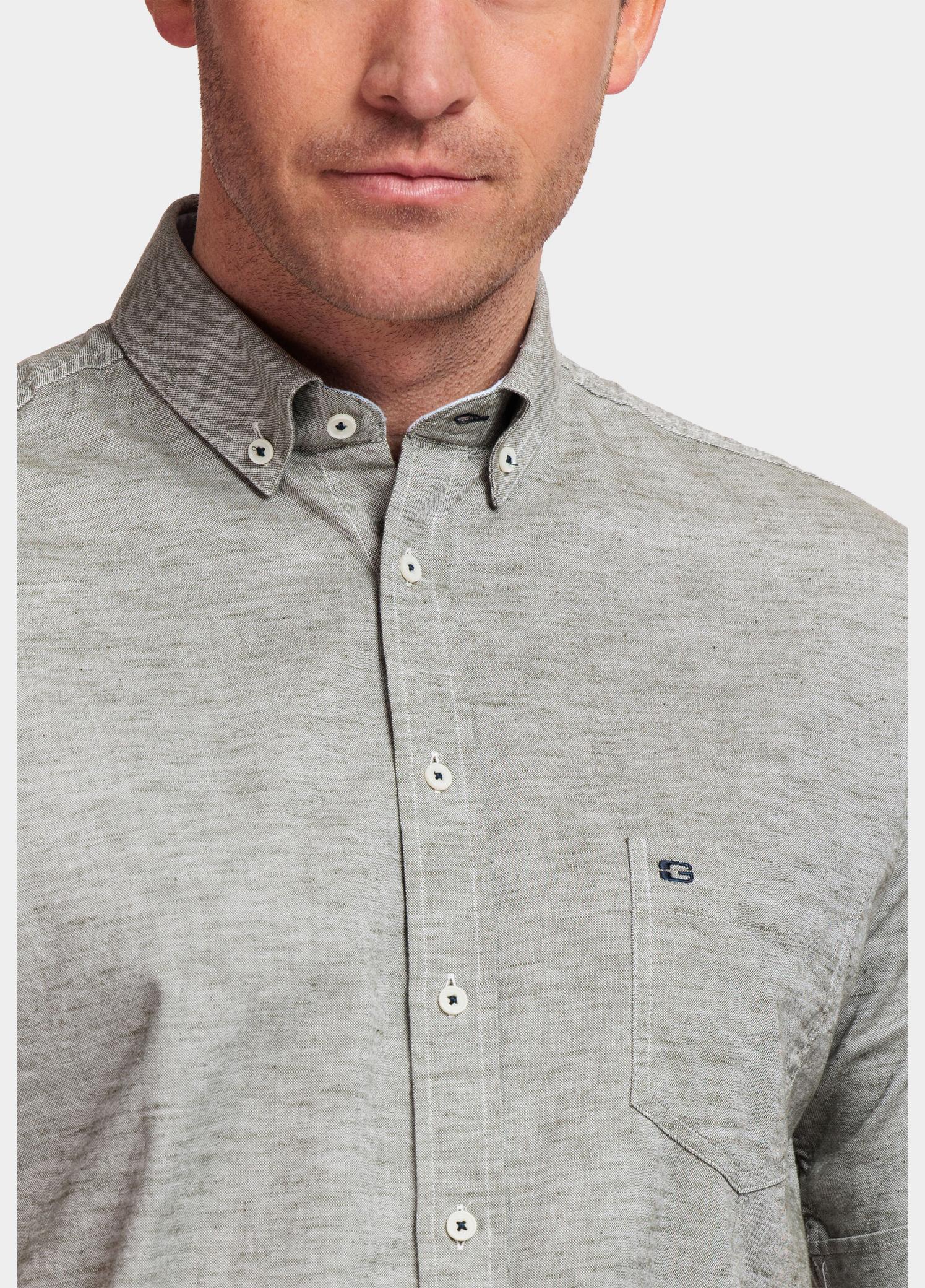 Giordano overhemd korte mouw heren Groen League, SS Button Down Solid 416001/75