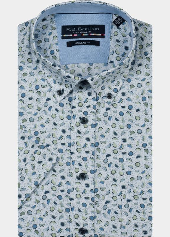R.B. Boston overhemd korte mouw heren Groen Marshall SS Button Down 616670/713