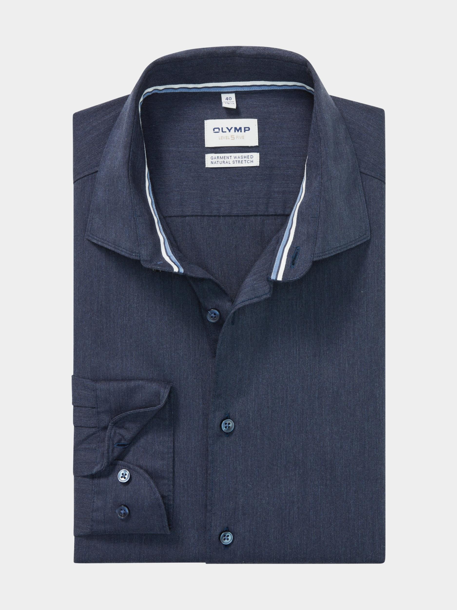 Olymp Business hemd lange mouw Blauw Level Five 214484/14