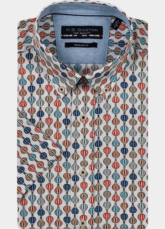 R.B. Boston Casual hemd korte mouw Multi Marshall SS Button Down 516670/106