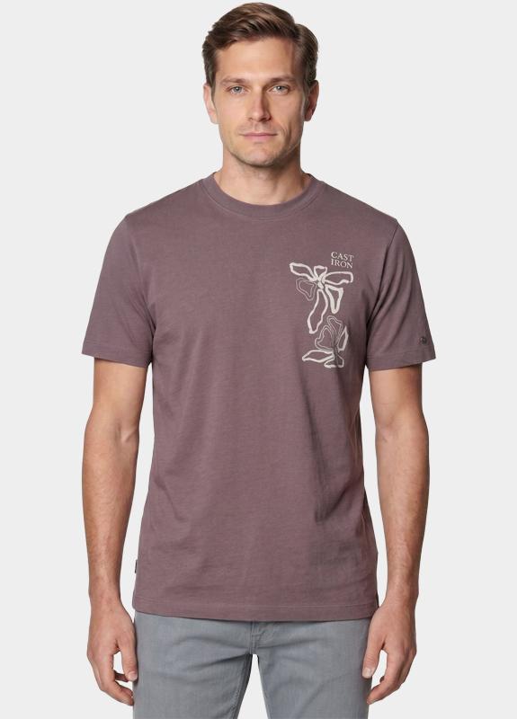 Cast Iron T-shirt heren Paars Short sleeve r-neck regular f CTSS2605586/4321