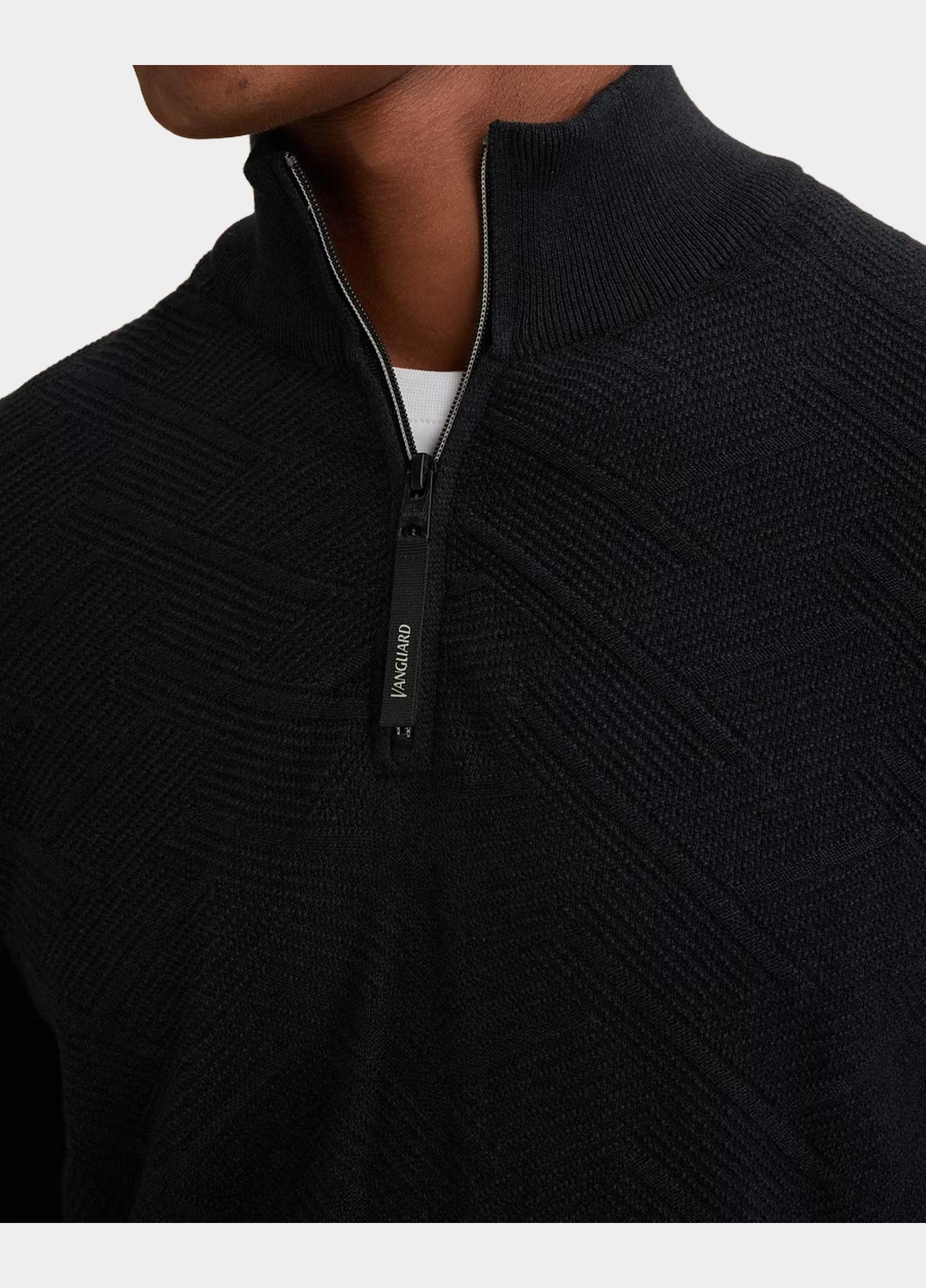 Vanguard Half Zip Blauw Half zip collar cotton moulin VKW2608302/5073